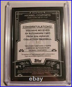 Michael Conforto /5 2016 Topps Museum Collection Black Frame Autograph On Card