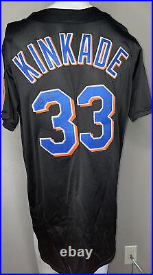 Mike Kinkade New York Mets Authentic Used Black Size 48 Autographed Jersey