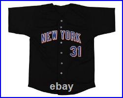 Mike Piazza Autograph Signed Custom Black Jersey New York Mets BAS HOF
