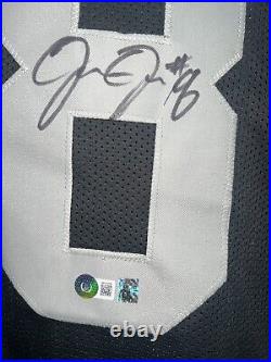 NEW The Real Autograph Josh Jacobs Authentic Signed Black Pro Style #8 Jersey