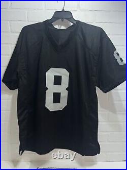 NEW The Real Autograph Josh Jacobs Authentic Signed Black Pro Style #8 Jersey