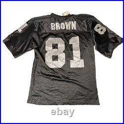 NWT Vintage Starter Label TIM BROWN No. 81 OAKLAND RAIDERS Jersey AUTOGRAPHED
