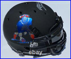 New England Mac Jones Signed Autographed Matte Black Patriots Fs Football Helmet