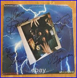 New England by New England Vinyl Autographed By Entire Band Bill Aucoin