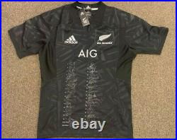 New Zealand All Blacks Signed Rugby Shirt Jersey 2017 Lions Series Nzru Coa