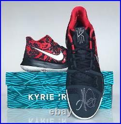 Nike Kyrie Irving 3 III Samurai AUTOGRAPHED Size 12 SIGNED 852395 900 Blue Red