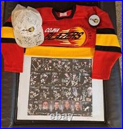 OKC Blazers Hockey Memorabilia Autographed Jersey, Hat, Puck & Player Cards