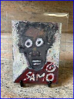 Original Jean-Michel Basquiat SAMO NYC 1980 Signed Graffiti portrait postcard