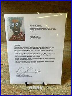 Original Jean-Michel Basquiat SAMO NYC 1980 Signed Graffiti portrait postcard