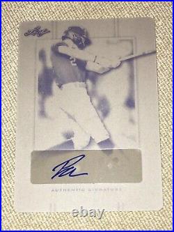 PETE CROW-ARMSTRONG 2019 Leaf Perfect Game AUTOGRAPH Black Printing Plate #1/1