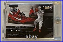 Panini Noir 2020 Sneaker Spotlight Lonzo Ball Auto #'d 01/99 Rip Kobe Tribute