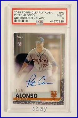 Pete Alonso 2019 Topps Clearly Auth. Autograph POP 2! Black 21/75 PSA 9 Mint