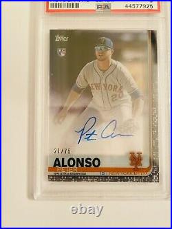 Pete Alonso 2019 Topps Clearly Auth. Autograph POP 2! Black 21/75 PSA 9 Mint