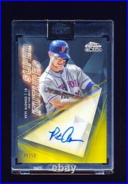 Pete Alonso 2020 Topps Chrome Black Gold Refractor Autograph Auto #/50 Ny Mets