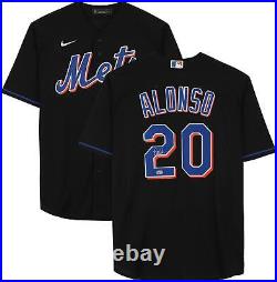 Pete Alonso New York Mets Autographed Black Nike Replica Jersey