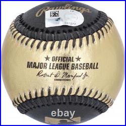 Pete Alonso New York Mets Autographed Black and Gold Leather Baseball