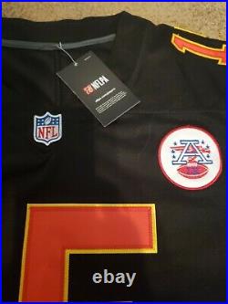 RARE BLACK Nike Patrick Mahomes signed Autographed Jersey/ LH patch NWTs and COA