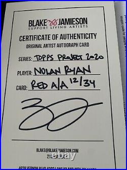 RED AUTOGRAPH Nolan Ryan By Black Jamieson Topps Project 2020 12/34