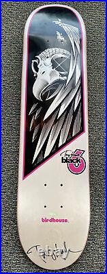 Rare Signed Tony Hawk Autographed Birdhouse Black 6 Skateboard Deck Skull Skater