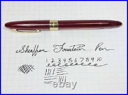 Restored Sheaffer Autograph Burgundy Touchdown 14k Band F Nib Fountain Pen