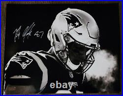 Rob Gronkowski Black & White Autograph Photo 16x20 Patriots Buccaneers