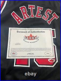 Ron Artest Auto Autographed Chicago Bulls Black Jersey Fleer COA #'d /200 NWT