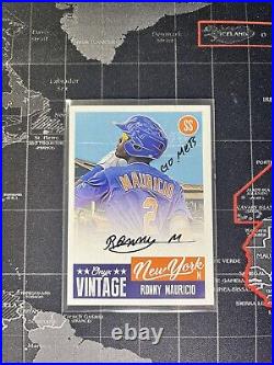 Ronny Mauricio 2020 Onyx Vintage Black Ink /5! Autograph Auto #OVRM Mets RARE