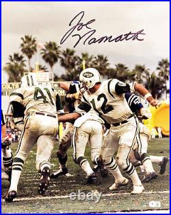 Sale! Joe Namath Autographed 16x20 Photo Jets Signed In Black Beckett Witness