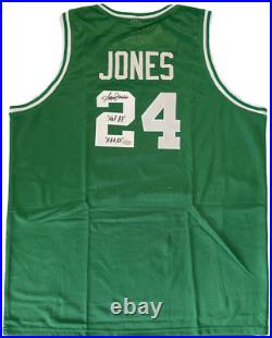 Sam Jones Autographed Boston Celtics Custom XL Jersey