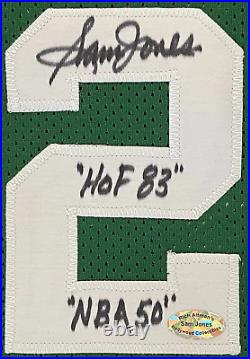 Sam Jones Autographed Boston Celtics Custom XL Jersey