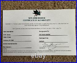 San Jose Sharks Kurtis Gabriel Autographed BHM Warmup Jersey