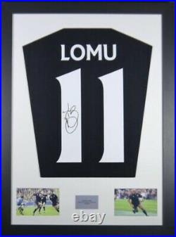 Signed Jonah Lomu New Zealand All Blacks Rugby Shirt In Large Professional Frame