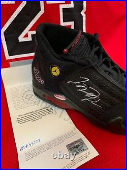 Signed Original 1998 Nike Air Jordan 14 Nba Finals Last Shot Shoes Autograph Uda