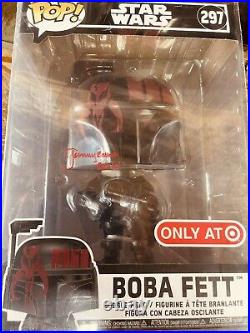 Star Wars 10 Target Exclusive Black Armor Pop! #297 Boba Fett Signed Autograph