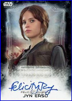 Star Wars Rogue One Black Parallel Autograph Card Felicity Jones as Jyn Erso