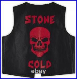 Stone Cold Steve Austin WWE Autographed Black and Red DTA Replica Vest
