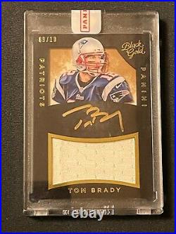 Tom Brady 2015 Panini Black Gold Auto Jersey Autograph Card Patriots 9/10