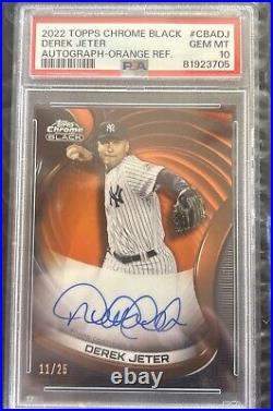 Topps Black Derek Jeter Orange Refractor On Card Auto /25 PSA Gem Mint 10 SSP