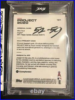 Topps project 2020 jk5 mike trout auto black dot 52/59 with 1st edition stickers
