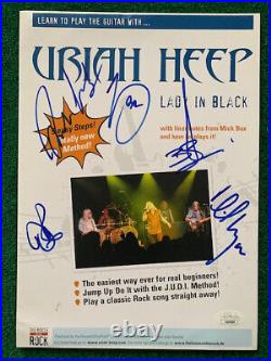 URIAH HEEP HAND SIGNED 8x11 LADY IN BLACK SHEET MUSIC SIGNED BY BAND JSA