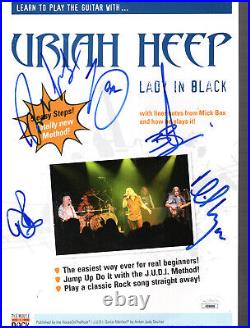 URIAH HEEP HAND SIGNED 8x11 LADY IN BLACK SHEET MUSIC SIGNED BY BAND JSA