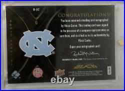 Vince Carter UD Black Autograph/10 UNC Tar Heels