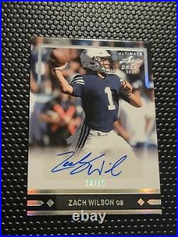Zach Wilson 2021 Gold Leaf Rookie Ultimate Draft Auto /15 Jets RC SSP Autograph